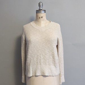 Everlane Cream V-Neck Sweater